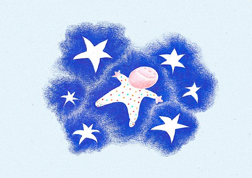 Greetings card "Flying Baby" for <a href="http://uayayu.com" target="_blank">uayayu</a>