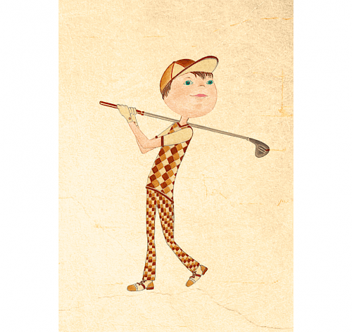 Glückwunschkarte "Classic Golfer" für <a href="http://uayayu.com" target="_blank">uayayu</a>
