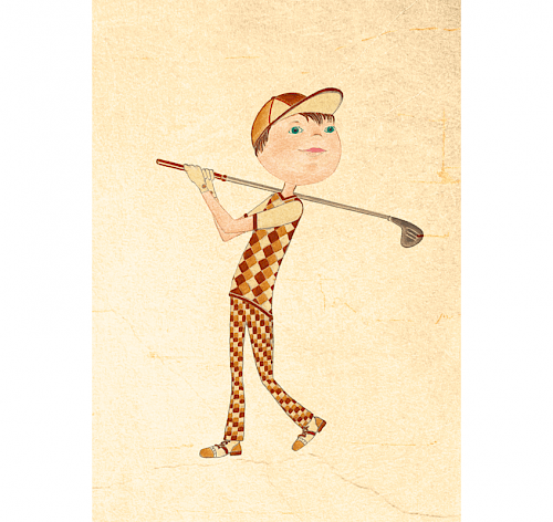 Greetings card "Classic Golfer" for <a href="http://uayayu.com" target="_blank">uayayu</a>