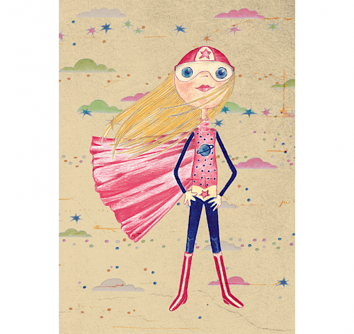 Greetings card "Heroine" for <a href="http://uayayu.com" target="_blank">uayayu</a>