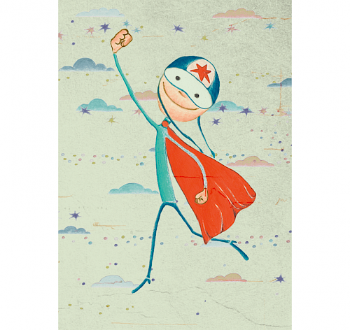 Greetings card "Little Hero" for <a href="http://uayayu.com" target="_blank">uayayu</a>